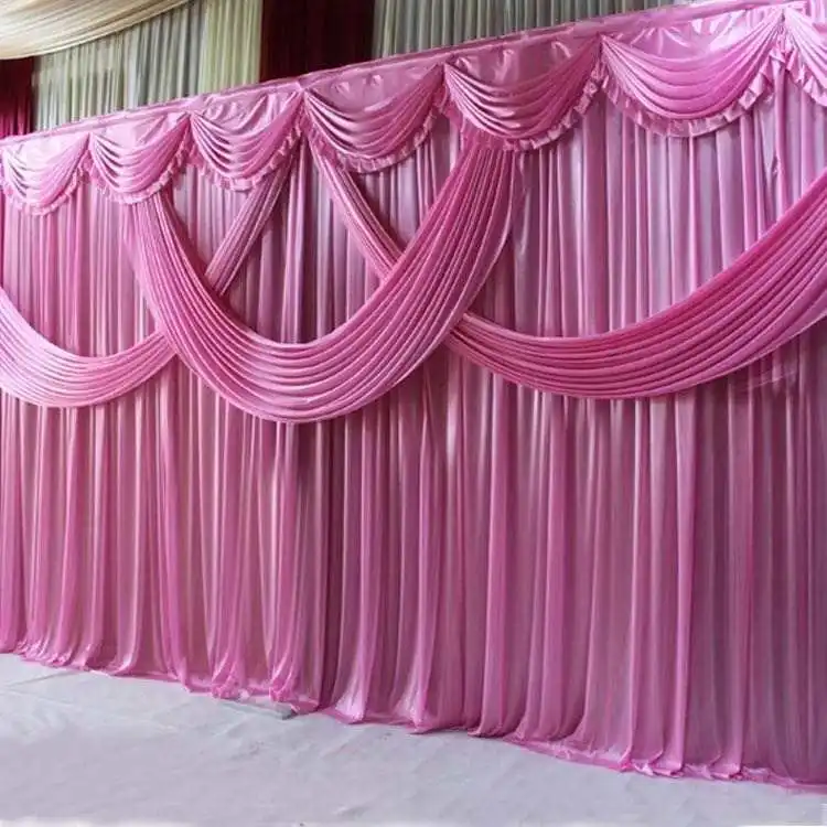 10ftx20ft Parti Düğün zemin Dekorasyon perdeleri Örtüsü panelleri fotoğraf kabini Sahne Arka Planında swags ile