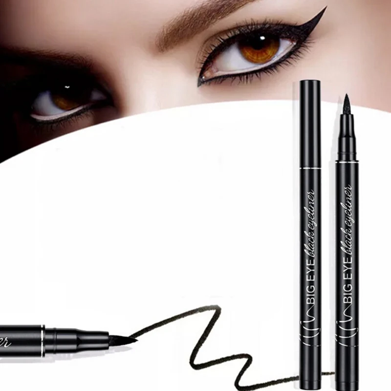 Su geçirmez Uzun ömürlü Makyaj Kadın Kozmetik Göz Kalemi Makyaj Mum Boya Gözler işaretleyici kalem Profesyonel Siyah Sıvı Eyeliner