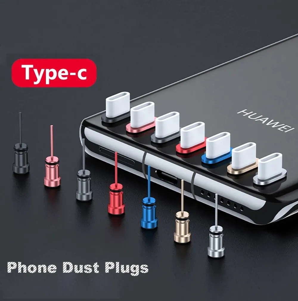 C Tipi Fiş Toz Fişi 3.5 mm Kulaklık Jakı Sım Kart USB Tip-C Anti Toz Fişi Samsung S10 S9 S8 Not 8 9 Huawei P10 P20 P30