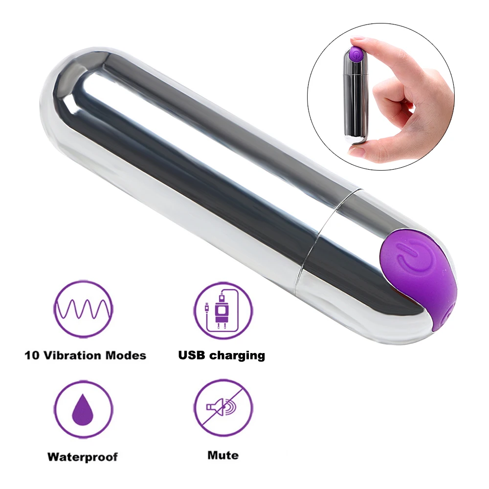 10 Hız USB Şarj Edilebilir Mini kurşun vibratör G-spot Masaj Güçlü Titreşim Su Geçirmez Seks Oyuncakları Kadınlar için
