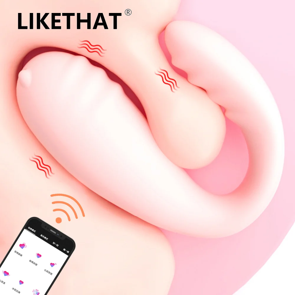 U Şekli kablosuz bluetooth Yapay Penis Vibratör Kadınlar için APP Uzaktan Kumanda Giyim G Noktası Titreşimli Yumurta Klitoris Kadın Külot Seks Oyuncakları