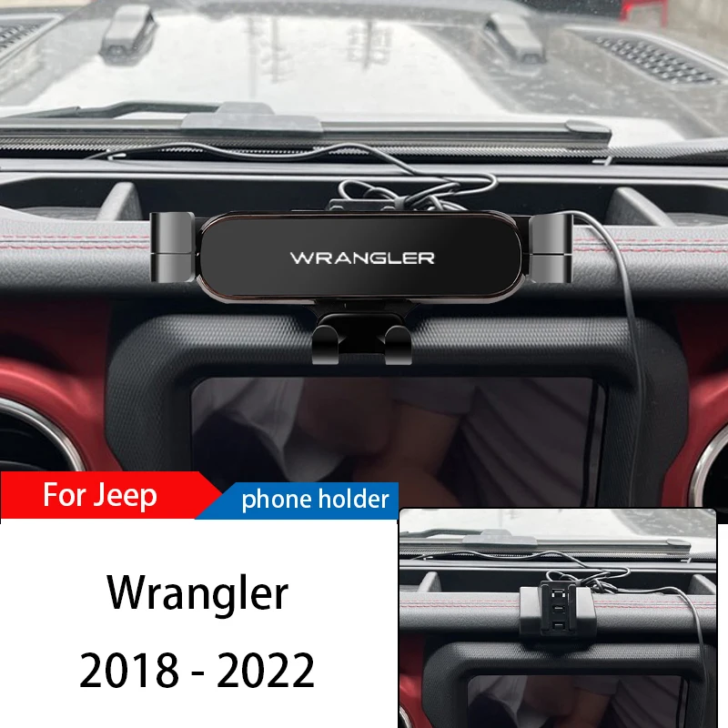 Araba telefon tutucu yuvası Standı Jeep Wrangler 2018-2022 İçin Ayarlanabilir GPS Navigasyon Cep telefon braketi Araba İç Aksesuarları