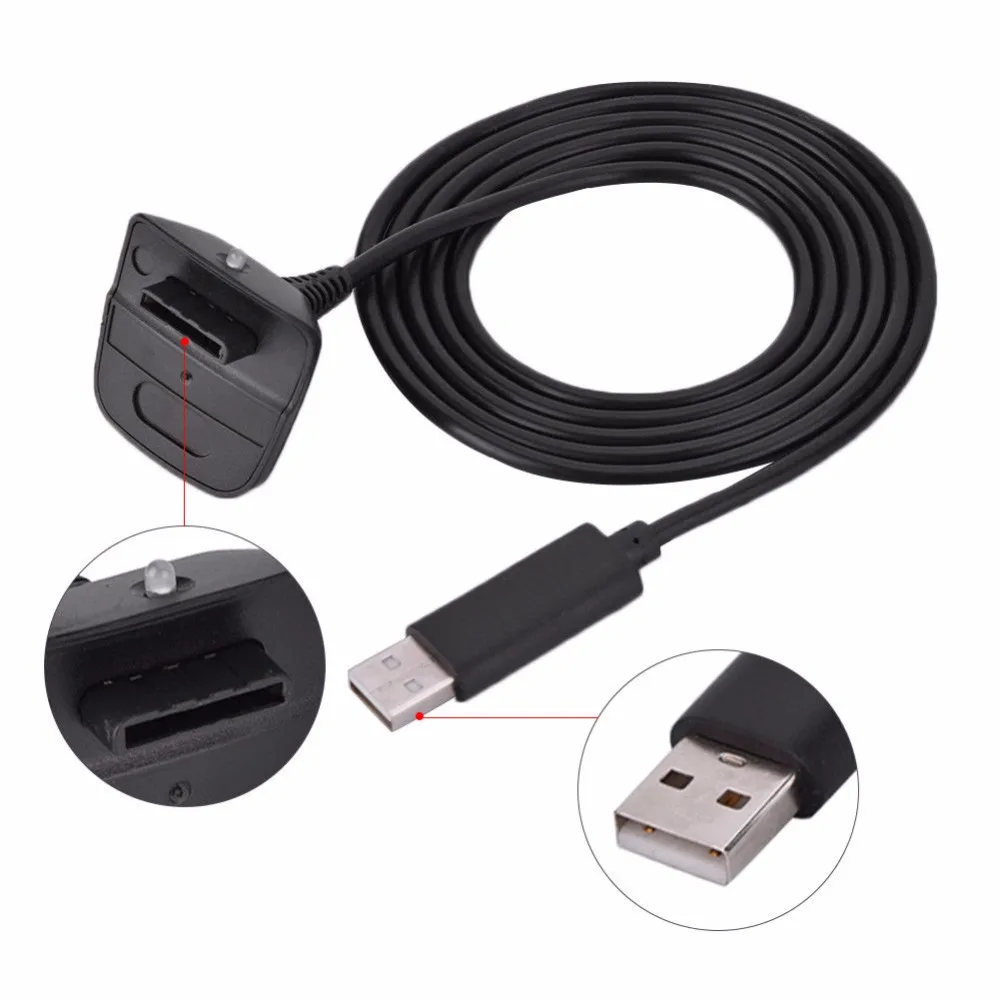 Xbox 360 Kablosuz Denetleyici CT için USB Şarj Kablosu Kablo Değiştirme Şarj Cihazı