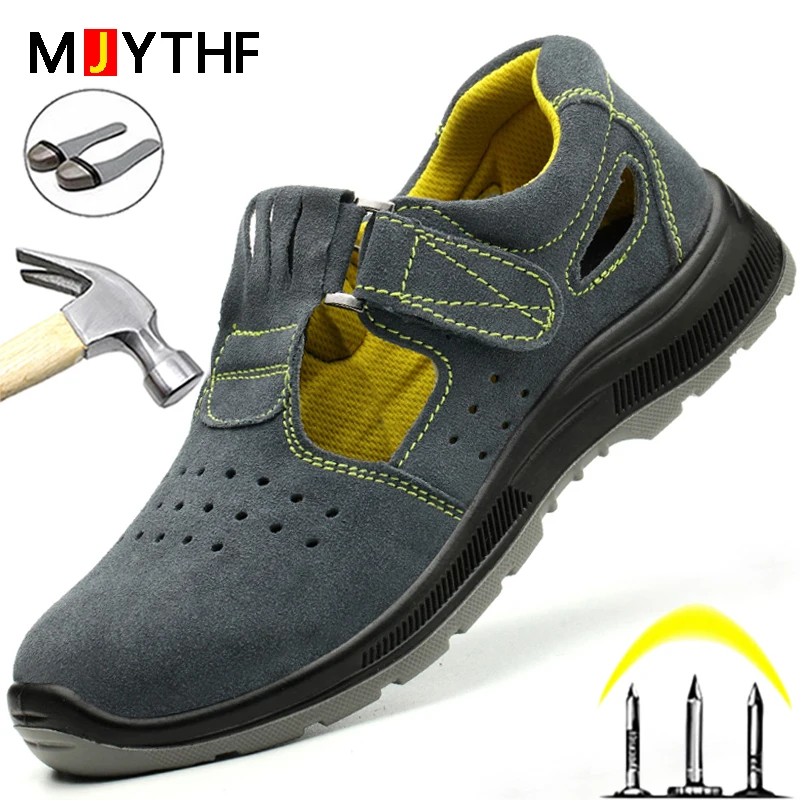 Erkek Yıkılmaz Ayakkabı Anti-amash Anti-Delinme güvenlik ayakkabıları Erkekler İş Sneakers Güvenlik Çelik Burunlu Ayakkabı Erkekler Güvenlik Sandalet